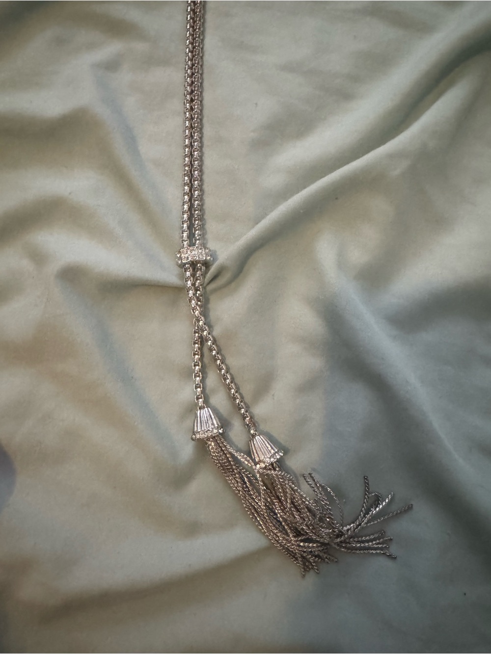 Silver Tassel Slide Necklace - Women Jewelry